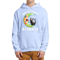 One Cat Short Of Crazy Sugar Skull Moon And Kitten Painting Urban Pullover Hoodie | Artistshot