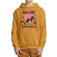 Schnauzer Design, Just A Girl Who Loves Schnauzers Urban Pullover Hoodie | Artistshot