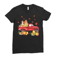 Cocker Spaniel Pumpkin Truck Fall Leaf Thanksgiving Halloween Ladies Fitted T-shirt | Artistshot