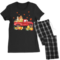 Cocker Spaniel Pumpkin Truck Fall Leaf Thanksgiving Halloween Women's Pajamas Set | Artistshot