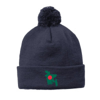 Bangladesh Map Flag Drawing Line Art Pom Pom Beanie | Artistshot