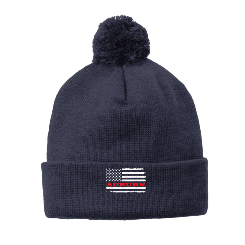 California American Flag Auburn Usa Patriotic Souvenir T Shirt Pom Pom Beanie by adam.troare | Artistshot