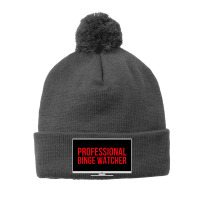 Professional Binge Watcher - Inside A Tv Screen Pom Pom Beanie | Artistshot