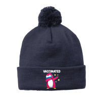 Vaccinated Dabbing Pink Penguin Immunization Vaccination Pom Pom Beanie | Artistshot