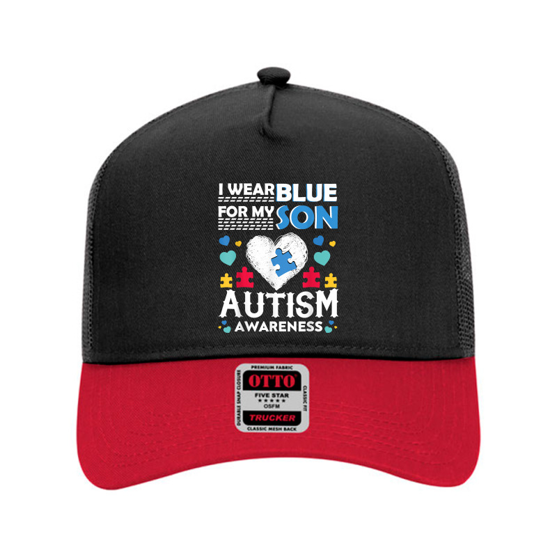 I Wear Blue For My Son Autism Awareness Month Parents Gifts T Shirt Mesh Back Trucker Hat by nazhirgoodie | Artistshot