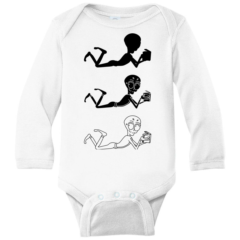 It's Time To Read A Book For The Aliens Long Sleeve Baby Bodysuit by selos47 | Artistshot