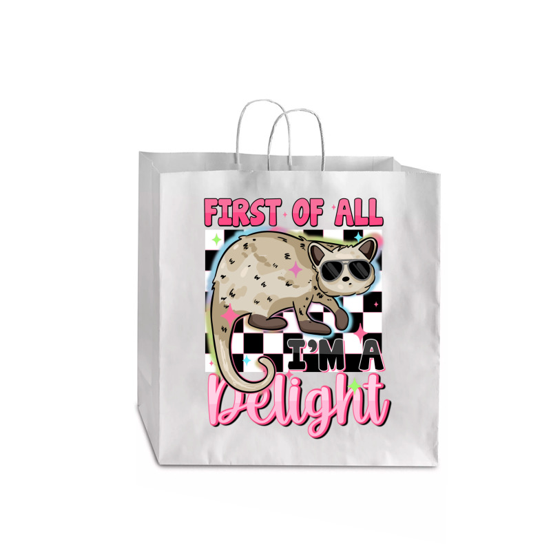 First Of All I'm A Delight Jumbo Paper Bag - 18 X 7 X 18 3/4 | Artistshot