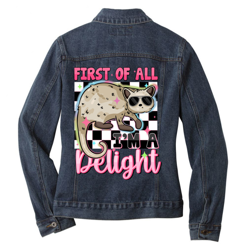 First Of All I'm A Delight Ladies Denim Jacket by Oma's Magic World | Artistshot