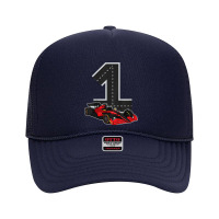 Kids 1 Years Old Kid Race Track Number Racing Car Birthday T Shirt Foam Trucker Hat | Artistshot