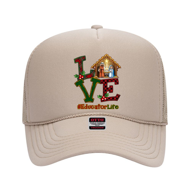 Educator Love Jesus Merry Christmas Xmas Christian Noel T Shirt Foam Trucker Hat by Denise_Riemenschneider | Artistshot