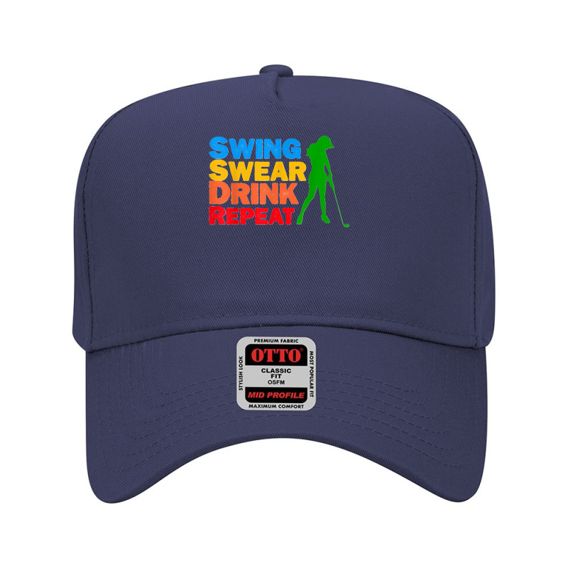 Swing Swear Drink Repeat Love Golf Adjustable Baseball Cap | Artistshot