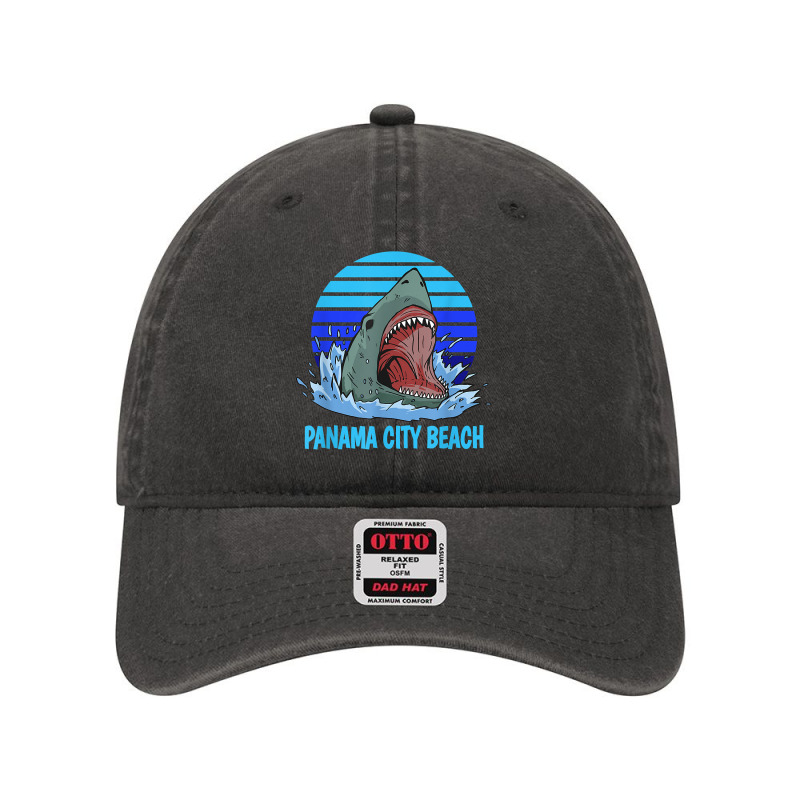 Panama City Beach Vacation Shark Theme T Shirt Dyed Cap by Sowells | Artistshot