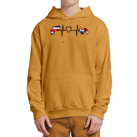 Costa Rica Panama Flag Costa Rican Panamanian Heartbeat T Shirt Urban Pullover Hoodie | Artistshot