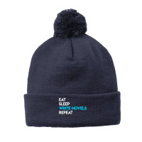 Eat Sleep Write Writing Novel Writer Pom Pom Beanie | Artistshot