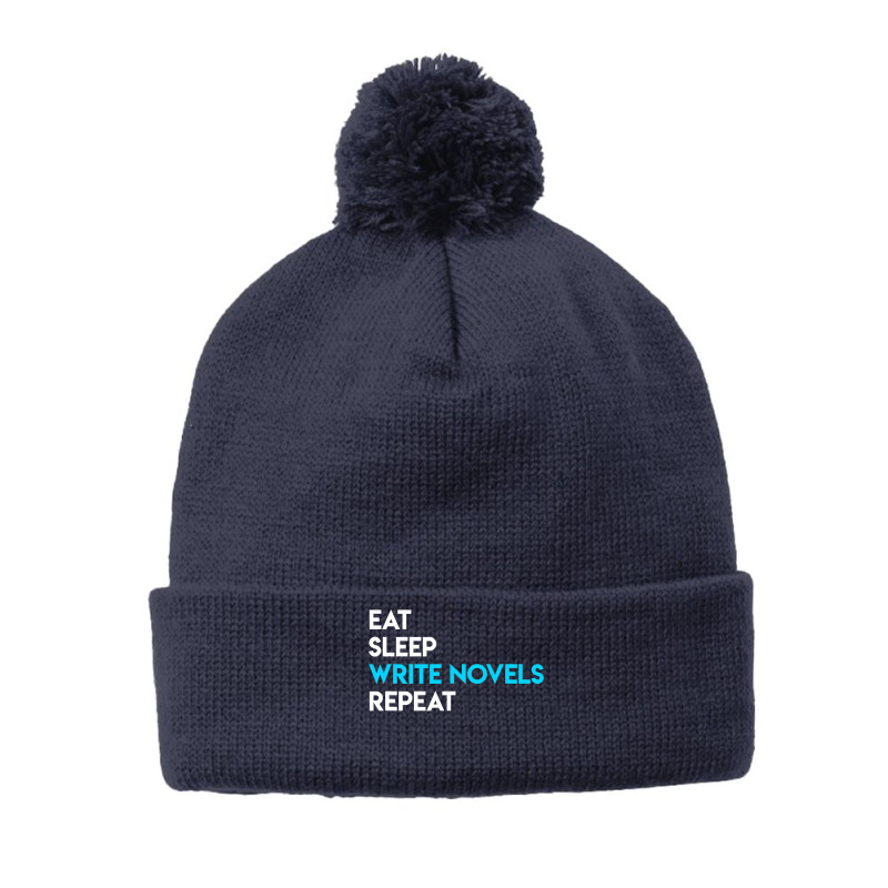 Eat Sleep Write Writing Novel Writer Pom Pom Beanie by EnturArt | Artistshot