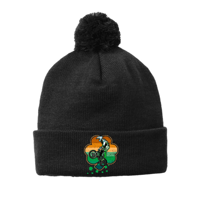 Patrick's Day Bmx Motocross Bike Racing Bicycle Rider Sports Pom Pom Beanie by UbengArt | Artistshot