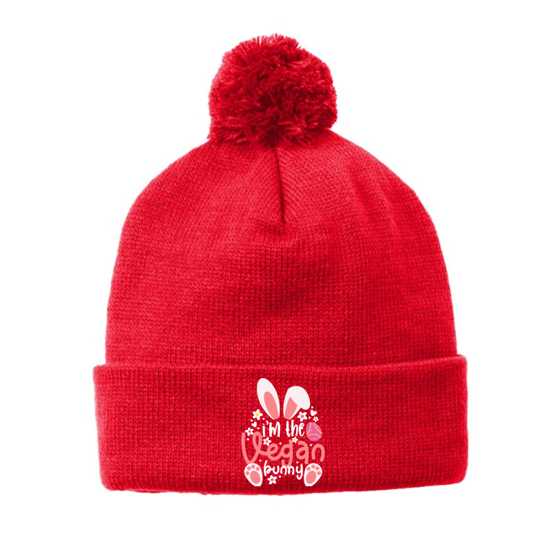 Vegan Design T  Shirt Bunny Ears I'm The Vegan Bunny Matching Easter V Pom Pom Beanie by alexandrea99751 | Artistshot