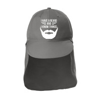 I Have A Beard And I Know Things Manly Beard Sun Shade Cap | Artistshot