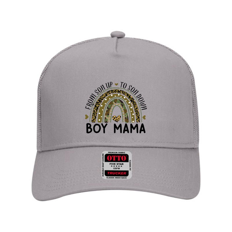 Boy Mama From Son Up To Son Down Rainbow Leopard Mom Camo Mesh Back Trucker Hat | Artistshot