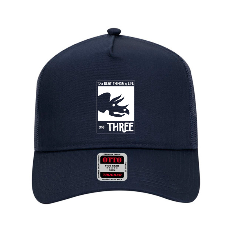 The Best Things In Life Are Three Mesh Back Trucker Hat by michaelnaher | Artistshot