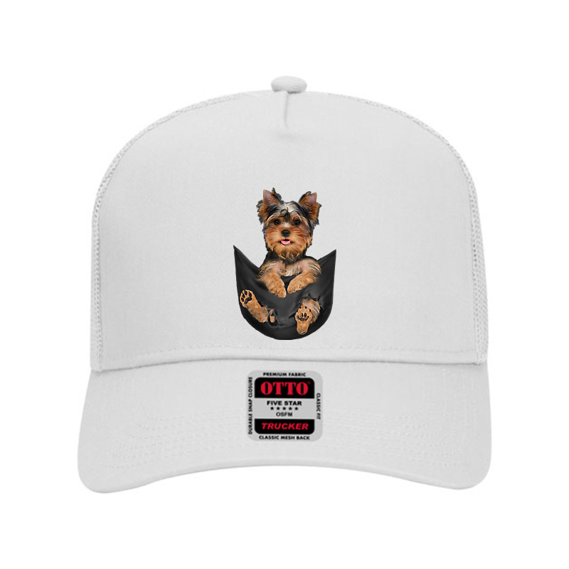 Dog Lovers Gifts Yorkshire Terrier In Pocket Funny Dog Face Premium T Mesh Back Trucker Hat by jermonmccline | Artistshot