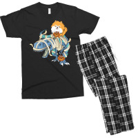 Pomeranian Riding Dinosaur Halloween Dog Men's T-shirt Pajama Set | Artistshot