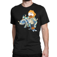 Pomeranian Riding Dinosaur Halloween Dog Classic T-shirt | Artistshot