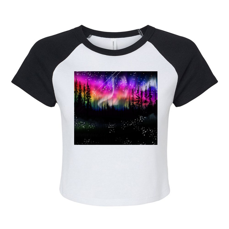 Northern Lights Raglan Crop Top by Oma's Magic World | Artistshot