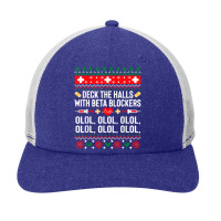 Deck The Halls With Beta Blockers Nurse Christmas Ugly Xmas T Shirt Snapback Trucker Cap | Artistshot