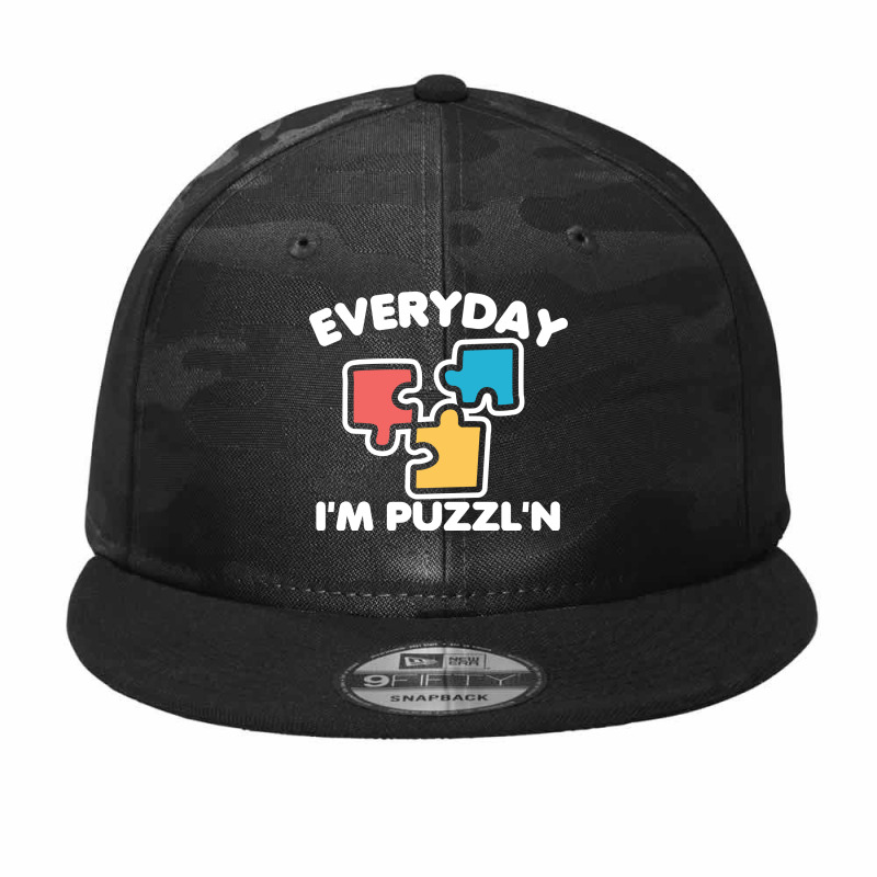 Everyday I'm Puzzl'n Camo Snapback | Artistshot