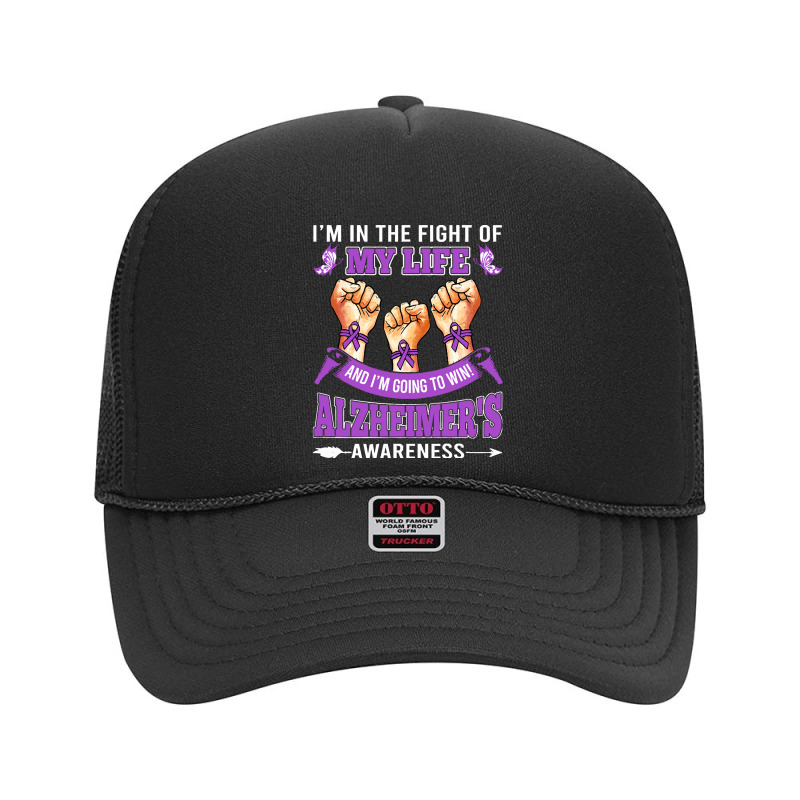 Alzheimers Awareness In The Fight T  Shirt Alzheimer's Awareness In Th Foam Trucker Hat by biscuitsregularly | Artistshot