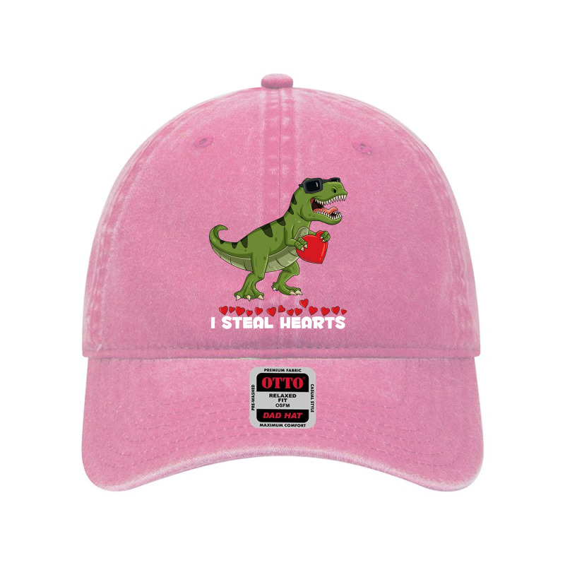 I Steal Hearts Tshirt Valentines Day Dinosaur Boys Kid (16) Dyed Cap | Artistshot