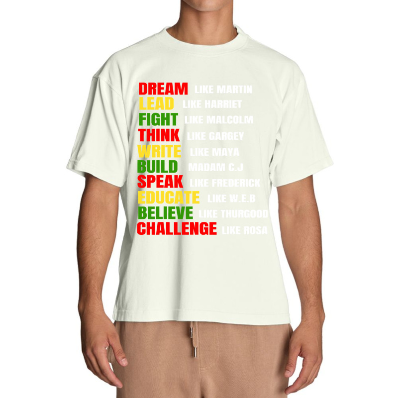 Dream Like Martin Lead Like Harriet Black History Month Mens Urban Heavy T-shirt | Artistshot