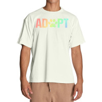 Vintage Rainbow Adopt A Dog Rescue Foster Adoption Month Urban Heavy T-shirt | Artistshot