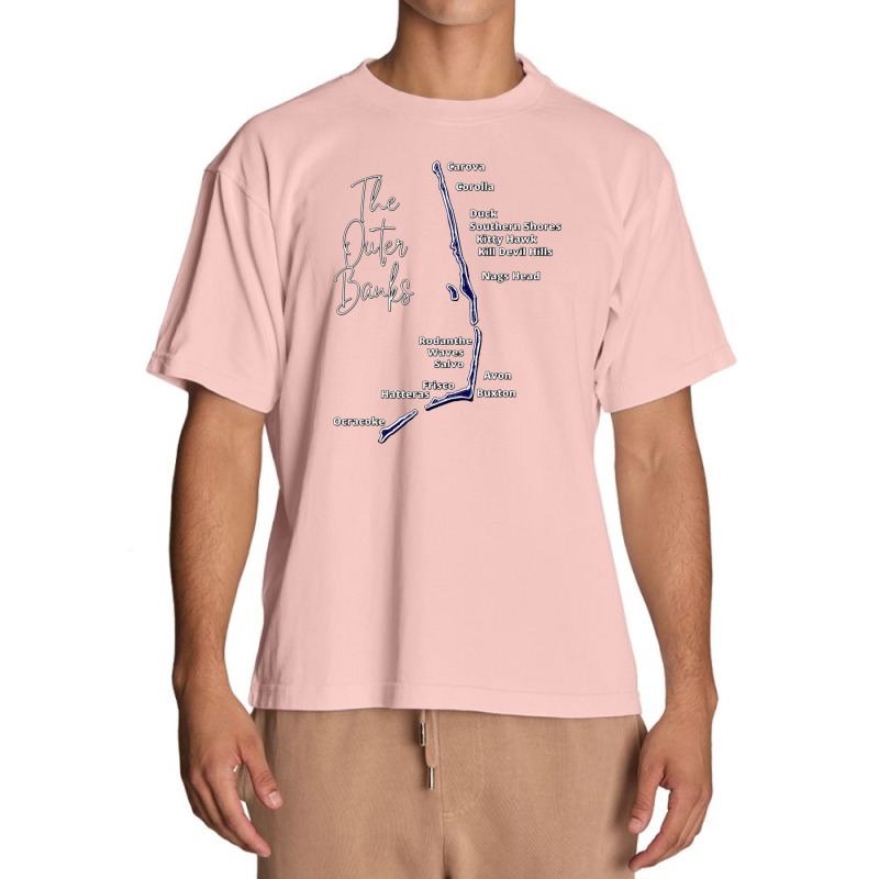 The Outer Banks Map In Blue  Outer Banks Map Urban Heavy T-shirt | Artistshot