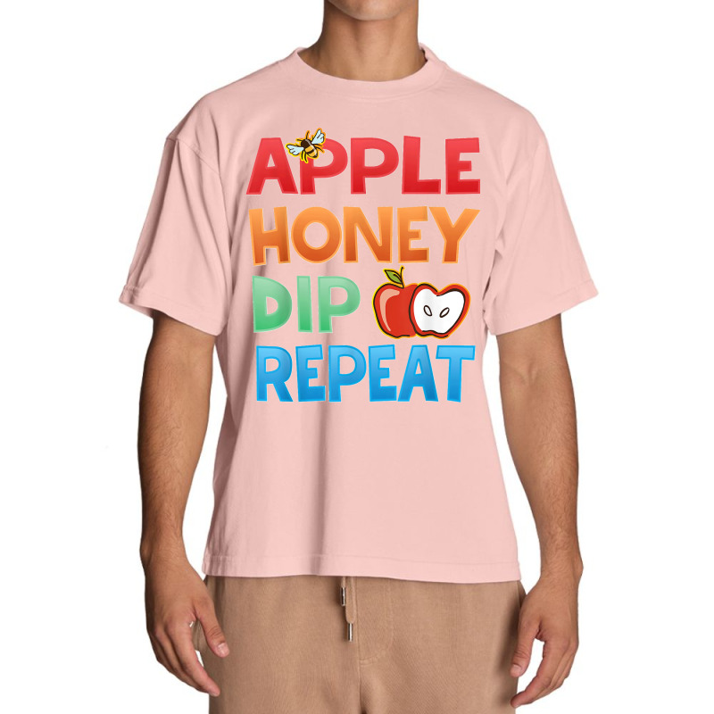 Rosh Hashanah Apple Honey Dip Repeat Jewish New Year Urban Heavy T-shirt | Artistshot