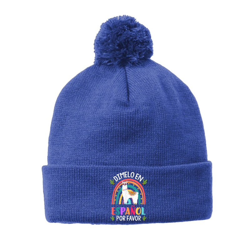 Dimelo En Espanol Por Favor Bilingual Spanish Teacher T Shirt Pom Pom Beanie by adam.troare | Artistshot