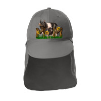 Western Mom With Hampshire Pig And Baby Pig Sun Shade Cap | Artistshot