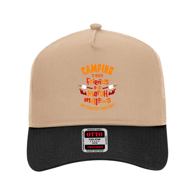 Camp Camping Friends And Marshmallows Camper Mesh Back Trucker Hat | Artistshot