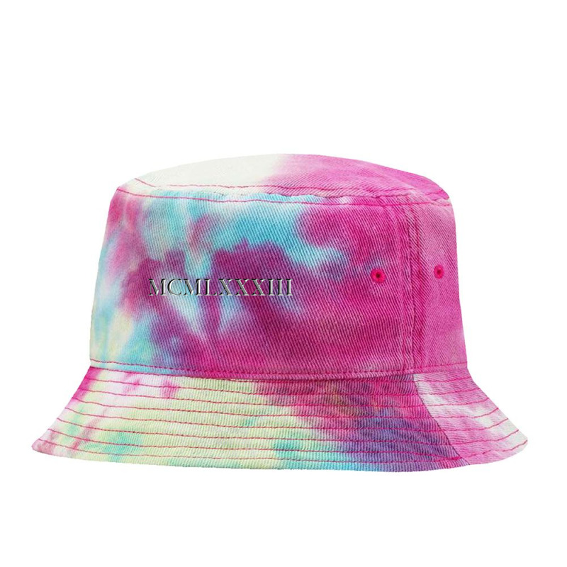 Roman Numeral 1983 Tie Dyed Bucket Hat by waktudzuhur | Artistshot