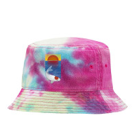 Sunset Meditation Yoga Koi Fish Lover Art Tie Dyed Bucket Hat | Artistshot