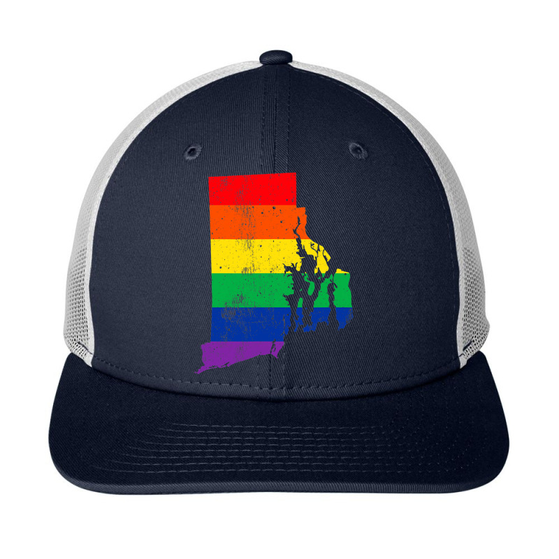 Rhode Island Rainbow Flag Map Gay Pride Lesbian Lgbt Snapback Trucker Cap by GrahamWalsh | Artistshot