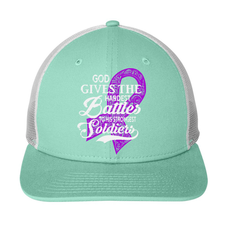 Alzheimers Awareness T  Shirt God Gives The Hardest Battles Strongest Snapback Trucker Cap | Artistshot