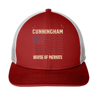 Cunningham Last Name Surname American Flag Family T Shirt Snapback Trucker Cap | Artistshot