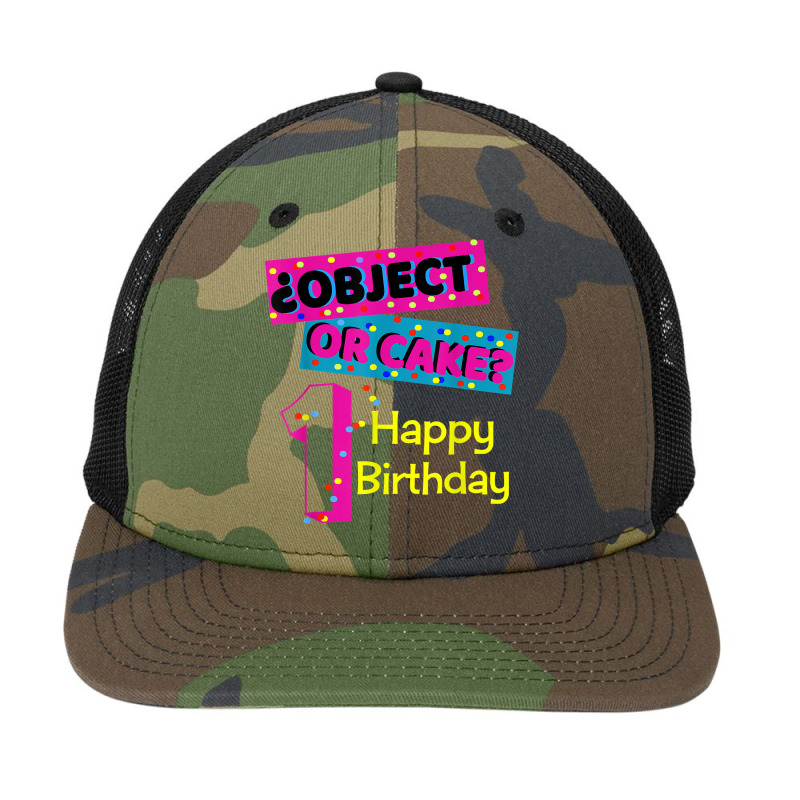 Object Or Cake Happy Birthday 1 Family Matching Confetti T Shirt Snapback Trucker Cap | Artistshot