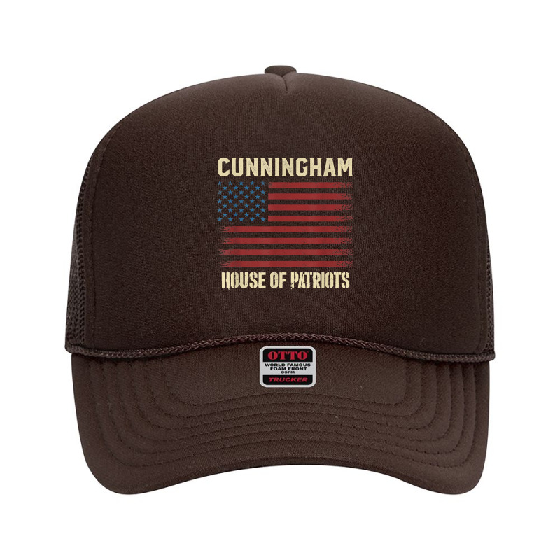 Cunningham Last Name Surname American Flag Family T Shirt Foam Trucker Hat by tognifx | Artistshot