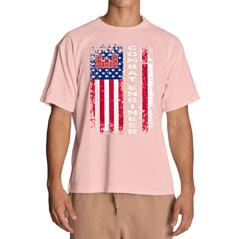 Combat Engineer Distressed American Flag - U.s. Military Urban Heavy T-shirt by MarjorieWillie | Artistshot