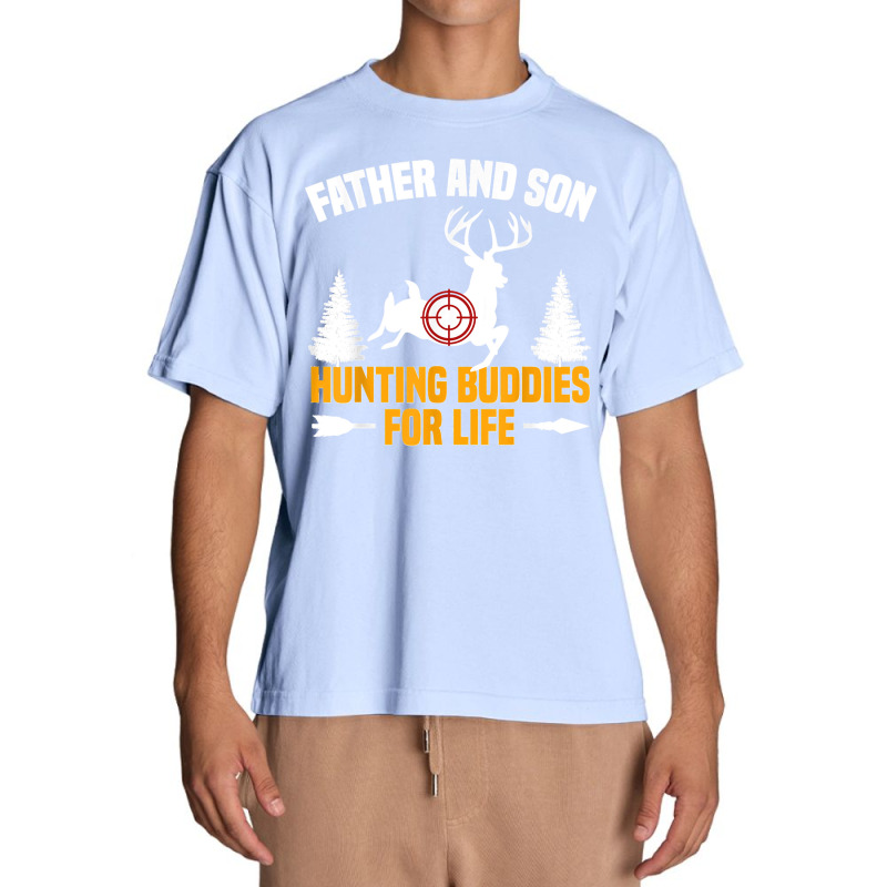 Mens Funny Father And Son Hunting Buddies Hunting Dad And Son Urban Heavy T-shirt | Artistshot