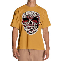 Skull T  Shirt Big Carved Red And White Skeleton Skull Head T  Shirt Urban Heavy T-shirt | Artistshot