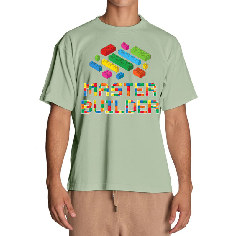 Master Builder Blocks Building Brick Builder Kids Funny Urban Heavy T-shirt | Artistshot